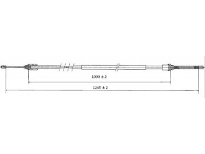FERODO FHB432855 trosas, stovėjimo stabdys 
 Stabdžių sistema -> Valdymo svirtys/trosai
77 00 424 928, 7700424928