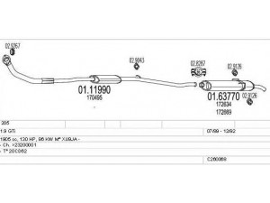 MTS C260068005944 išmetimo sistema 
 Išmetimo sistema -> Išmetimo sistema, visa