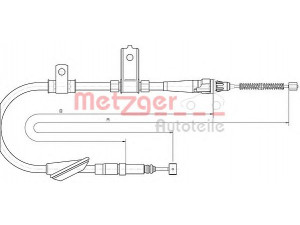 METZGER 10.5156 trosas, stovėjimo stabdys 
 Stabdžių sistema -> Valdymo svirtys/trosai
SPB101300