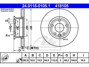 ATE 24.0118-0105.1 stabdžių diskas 
 Stabdžių sistema -> Diskinis stabdys -> Stabdžių diskas
701 615 301 B, 701 615 301 E