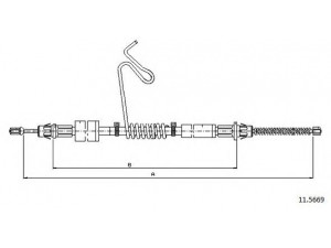 CABOR 11.5669 trosas, stovėjimo stabdys 
 Stabdžių sistema -> Valdymo svirtys/trosai
1494642, 1C152A809CF, 1C152A809CG