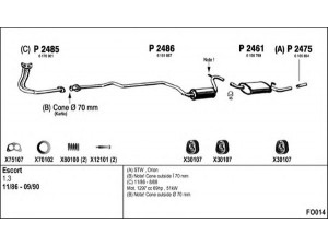 FENNO FO014 išmetimo sistema 
 Išmetimo sistema -> Išmetimo sistema, visa