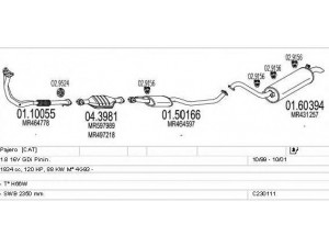 MTS C230111009805 išmetimo sistema 
 Išmetimo sistema -> Išmetimo sistema, visa