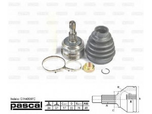 PASCAL G1M005PC jungčių komplektas, kardaninis velenas 
 Ratų pavara -> Sujungimai/komplektas
A1683603172, A1683603372