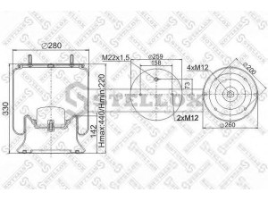 STELLOX 90-40041-SX dėklas, pneumatinė pakaba
3.229.0007.00, 3.229.0007.01, 3.229.0007.02