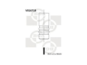 BGA V016718 įleidimo vožtuvas 
 Variklis -> Variklio uždegimo laiko reguliavimo kontrolė -> Vožtuvų eilė -> Vožtuvai/dalys