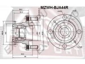 ASVA MZWH-BJA44R rato stebulė 
 Ašies montavimas/vairavimo mechanizmas/ratai -> Rato stebulė/montavimas -> Rato stebulė
B603-26-15XA, B603-26-15XB, B603-26-15XC