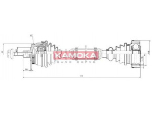 KAMOKA VW1138923A kardaninis velenas 
 Ratų pavara -> Kardaninis velenas
8D0407271BJ, 8D0407271CL, 8D0407271DJ