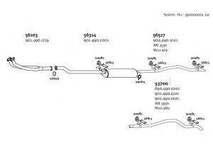 DINEX 350000001_02 išmetimo sistema 
 Išmetimo sistema -> Išmetimo sistema, visa