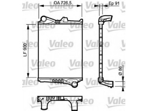 VALEO 817775 tarpinis suslėgto oro aušintuvas, kompresorius 
 Variklis -> Oro tiekimas -> Įkrovos agregatas (turbo/superįkrova) -> Tarpinis suslėgto oro aušintuvas
85000377, 20566842, 20758816, 22235314 