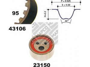 MAPCO 23106 paskirstymo diržo komplektas 
 Techninės priežiūros dalys -> Papildomas remontas
7701469833, 7701472726