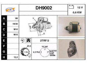 SNRA DH9002 starteris 
 Elektros įranga -> Starterio sistema -> Starteris
2810024000, 2810024010, 2810024012