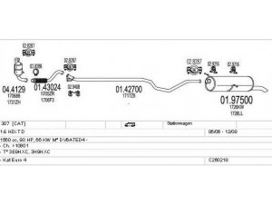 MTS C260218006117 išmetimo sistema 
 Išmetimo sistema -> Išmetimo sistema, visa