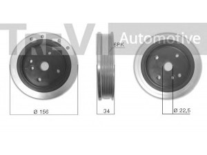 TREVI AUTOMOTIVE PC1241 skriemulys, alkūninis velenas 
 Diržinė pavara -> Dirželio skriemulys
30731039, 8692285