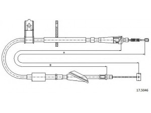 CABOR 17.5046 trosas, stovėjimo stabdys 
 Stabdžių sistema -> Valdymo svirtys/trosai
5442086G00, 5442086G00