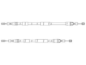 KAWE RT15106 trosas, stovėjimo stabdys 
 Stabdžių sistema -> Valdymo svirtys/trosai
6025370467, 6025370467
