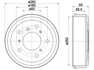 PAGID 63907 stabdžių būgnas 
 Stabdžių sistema -> Būgninis stabdys -> Stabdžių būgnas
281609617, 281609617, 281609617