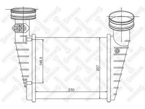 STELLOX 10-40157-SX tarpinis suslėgto oro aušintuvas, kompresorius 
 Variklis -> Oro tiekimas -> Įkrovos agregatas (turbo/superįkrova) -> Tarpinis suslėgto oro aušintuvas
3B0 145 805 E, 3B0 145 805 H, 3B0145805M