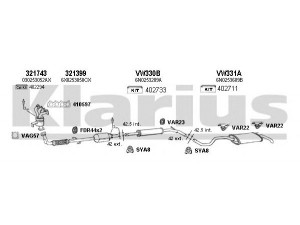 KLARIUS 931285U išmetimo sistema