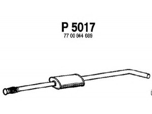 FENNO P5017 vidurinis duslintuvas 
 Išmetimo sistema -> Duslintuvas
7700429815, 7700844689