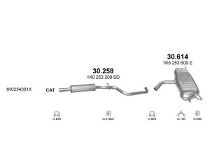 POLMO POLMO90013 išmetimo sistema 
 Išmetimo sistema -> Išmetimo sistema, visa