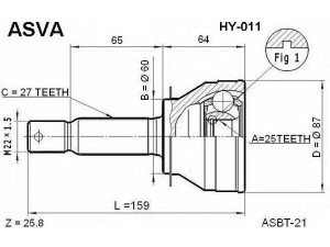 ASVA HY-011 jungčių komplektas, kardaninis velenas 
 Ratų pavara -> Sujungimai/komplektas
4950838, 49507-38E00
