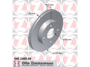 ZIMMERMANN 540.2488.00 stabdžių diskas 
 Stabdžių sistema -> Diskinis stabdys -> Stabdžių diskas
55311-61G00, 55311-61G01, 55311-61G02