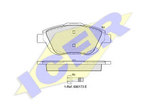 ICER 181925 stabdžių trinkelių rinkinys, diskinis stabdys 
 Techninės priežiūros dalys -> Papildomas remontas
4254.31, 4254.31
