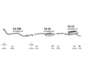 POLMO POLMO05275 išmetimo sistema 
 Išmetimo sistema -> Išmetimo sistema, visa