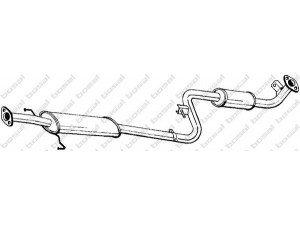 BOSAL 285-151 vidurinis duslintuvas 
 Išmetimo sistema -> Duslintuvas
28650-33070, 28650-33081