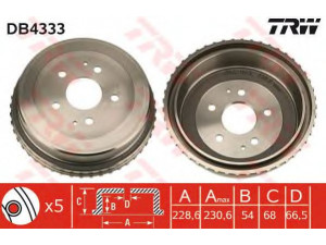 TRW DB4333 stabdžių būgnas 
 Stabdžių sistema -> Būgninis stabdys -> Stabdžių būgnas
4243187402, 4243187402000, 3502120020570A01