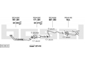 BOSAL 050.088.00 išmetimo sistema 
 Išmetimo sistema -> Išmetimo sistema, visa
