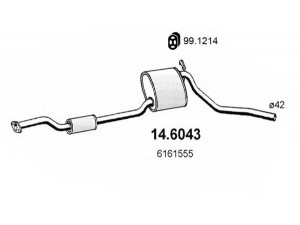 ASSO 14.6043 vidurinis duslintuvas 
 Išmetimo sistema -> Duslintuvas
5020696, 6161555