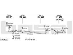 BOSAL 034.245.76 išmetimo sistema 
 Išmetimo sistema -> Išmetimo sistema, visa