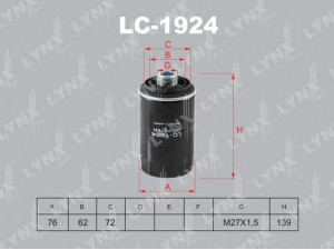 LYNXauto LC-1924 alyvos filtras
06J 115 403 L, 06J 115 403 R
