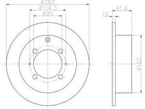 MINTEX MDC951 stabdžių diskas 
 Stabdžių sistema -> Diskinis stabdys -> Stabdžių diskas
MB668083, MB699964, MB857915, MB857978