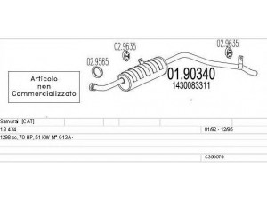 MTS C350079008166 išmetimo sistema 
 Išmetimo sistema -> Išmetimo sistema, visa