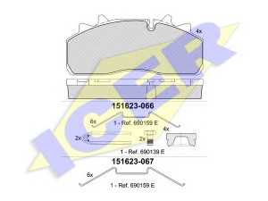 ICER 151623 stabdžių trinkelių rinkinys, diskinis stabdys 
 Techninės priežiūros dalys -> Papildomas remontas
162 8064, 659742-1, 2114 3305 7008 000