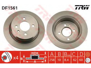 TRW DF1561 stabdžių diskas 
 Dviratė transporto priemonės -> Stabdžių sistema -> Stabdžių diskai / priedai
34211119581, 34211122282, 34216755407