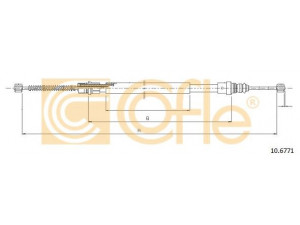 COFLE 10.6771 trosas, stovėjimo stabdys 
 Stabdžių sistema -> Valdymo svirtys/trosai
7700766098