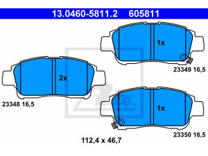 ATE 13.0460-5811.2 stabdžių trinkelių rinkinys, diskinis stabdys 
 Techninės priežiūros dalys -> Papildomas remontas
04465-52040, 04465-52041, 04465-52070