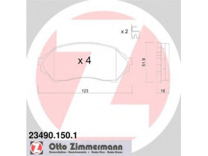 ZIMMERMANN 23490.150.1 stabdžių trinkelių rinkinys, diskinis stabdys 
 Techninės priežiūros dalys -> Papildomas remontas
A15019K2, BJYD3323Z, BJYD3328Z