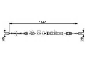 BOSCH 1 987 477 442 trosas, stovėjimo stabdys 
 Stabdžių sistema -> Valdymo svirtys/trosai
4745 H7, 4745 T4, 96 209 110, 4745 H7