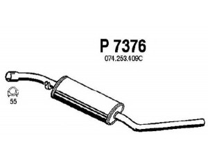 FENNO P7376 vidurinis duslintuvas 
 Išmetimo sistema -> Duslintuvas
023253409B, 023253409D, 028253409D
