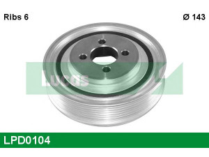 LUCAS ENGINE DRIVE LPD0104 skriemulys, alkūninis velenas 
 Diržinė pavara -> Dirželio skriemulys
504014154, 504017415, 504078435