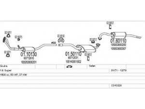 MTS C010328007255 išmetimo sistema 
 Išmetimo sistema -> Išmetimo sistema, visa