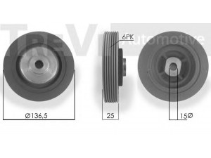 TREVI AUTOMOTIVE PC1004 skriemulys, alkūninis velenas 
 Diržinė pavara -> Dirželio skriemulys
7700858731