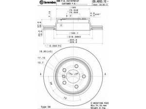 BREMBO 09.A800.11 stabdžių diskas 
 Dviratė transporto priemonės -> Stabdžių sistema -> Stabdžių diskai / priedai
34216793127