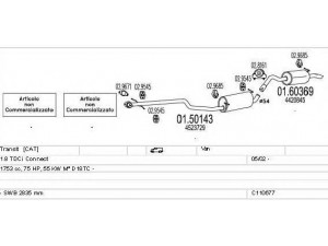 MTS C110677007766 išmetimo sistema 
 Išmetimo sistema -> Išmetimo sistema, visa