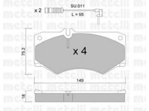 METELLI 22-0014-0K stabdžių trinkelių rinkinys, diskinis stabdys 
 Techninės priežiūros dalys -> Papildomas remontas